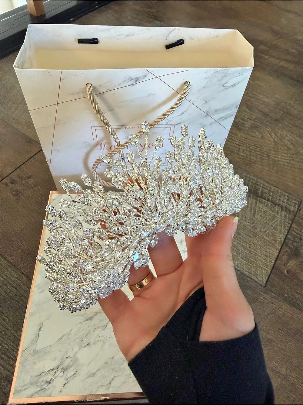 Crystal Bridal Tiara in Silver & Gold Like New